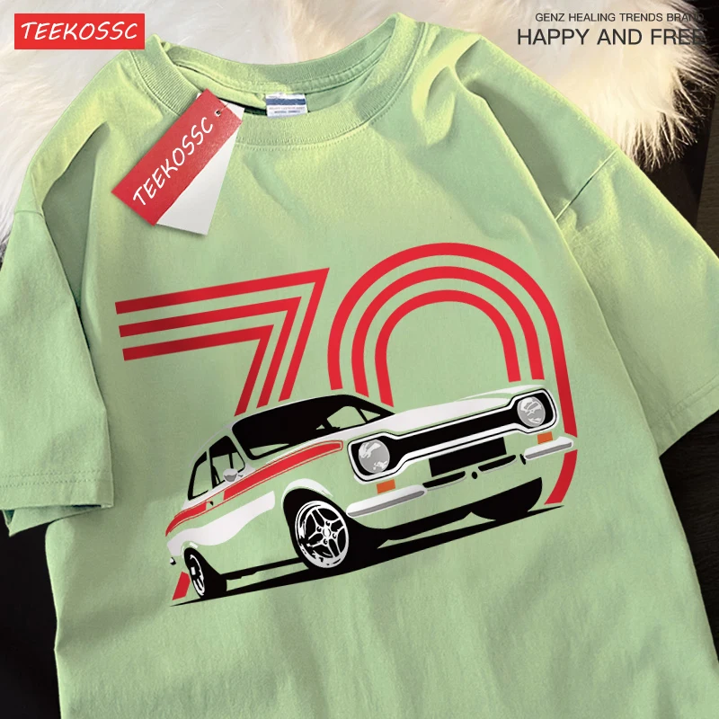 Vintage Old Car 70Th Anniversary Men Women T Shirt Printing O-Neck T Shirt Creativity Cotton Tops Cartoons Summer Couple Tees