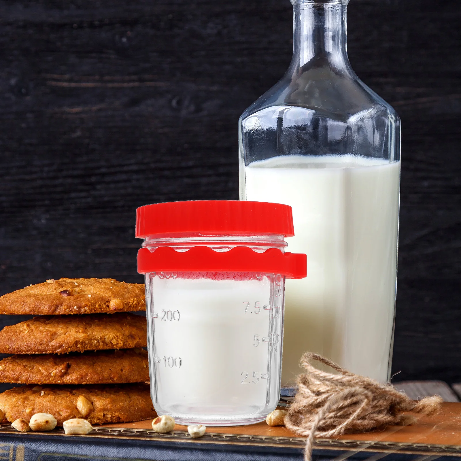 

Glass Breakfast Cup Portable Yogurt Milk Storage Leakproof Overnight Oats Jar Multipurpose Glass Food Container