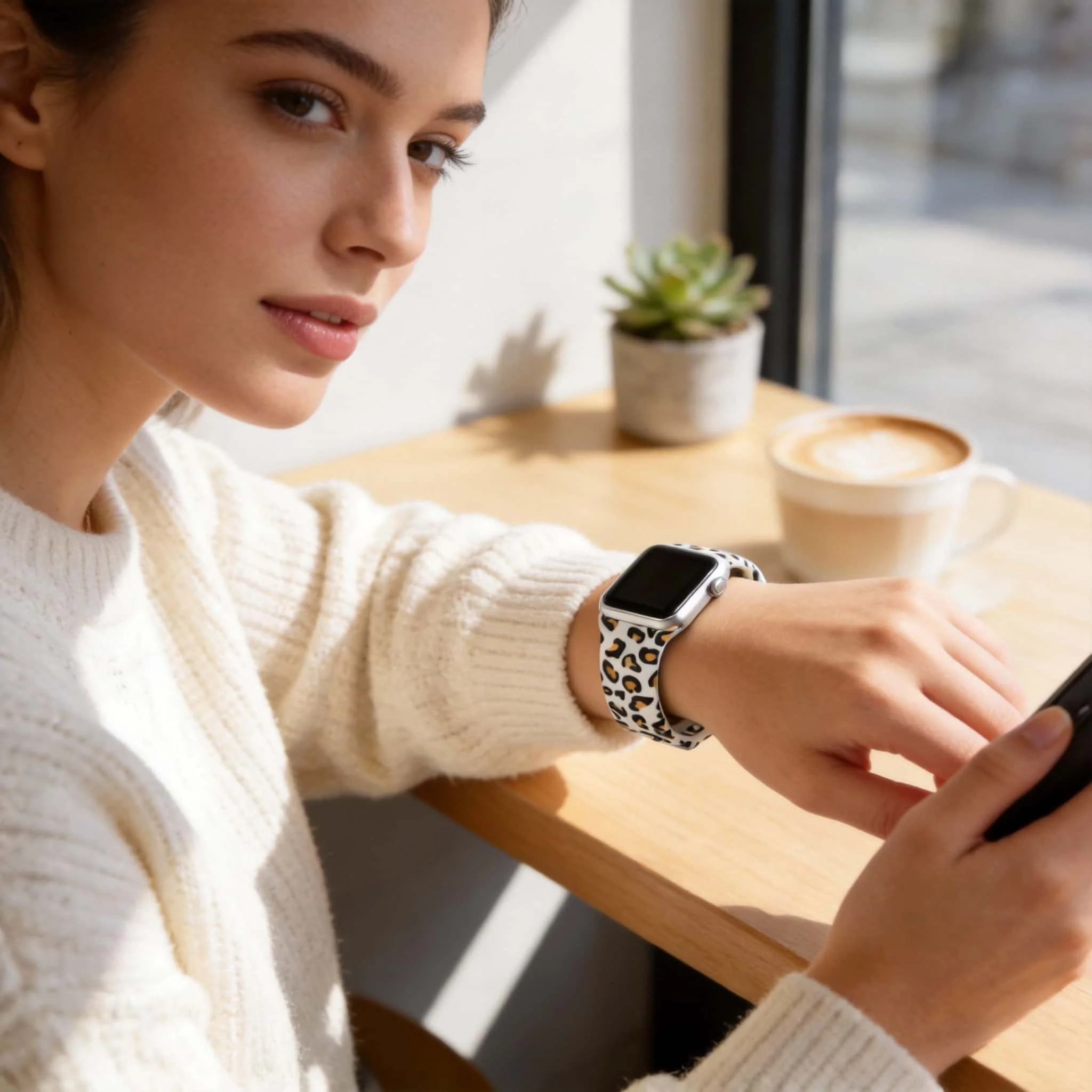 Leopardmuster-Armband für Apple Watch, 46 mm, 42 mm, 38 mm, 49 mm, 41 mm, 45 mm, 40 mm, 44 mm, Silikonarmband, iWatch Series 12, 11, 10, 9, 8, 7, 6, 5, 4, SE. – Detail 9
