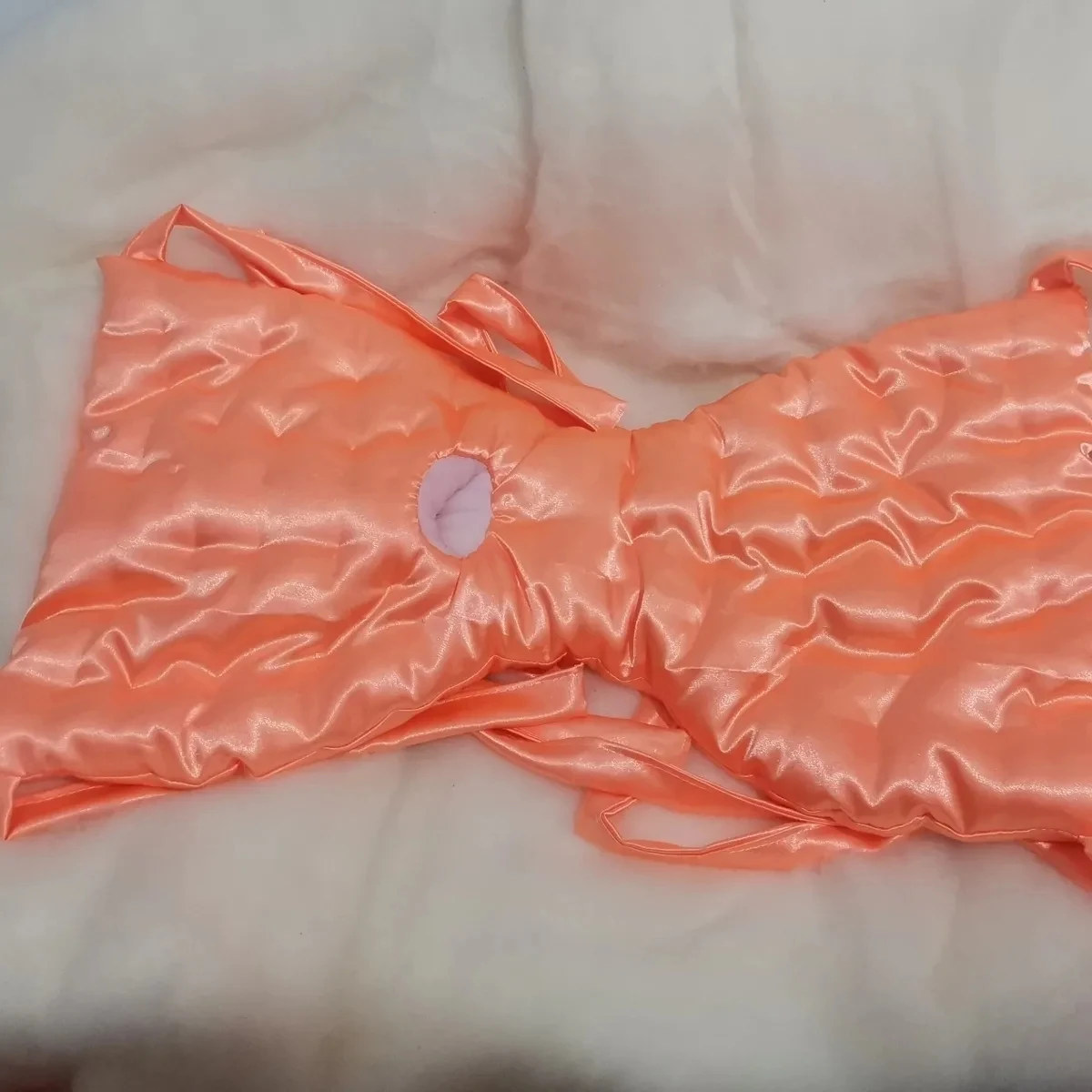Man's Handmake Silky Touch Bondage T-Briefs Cotton Blended With Holes  (size puffy big)