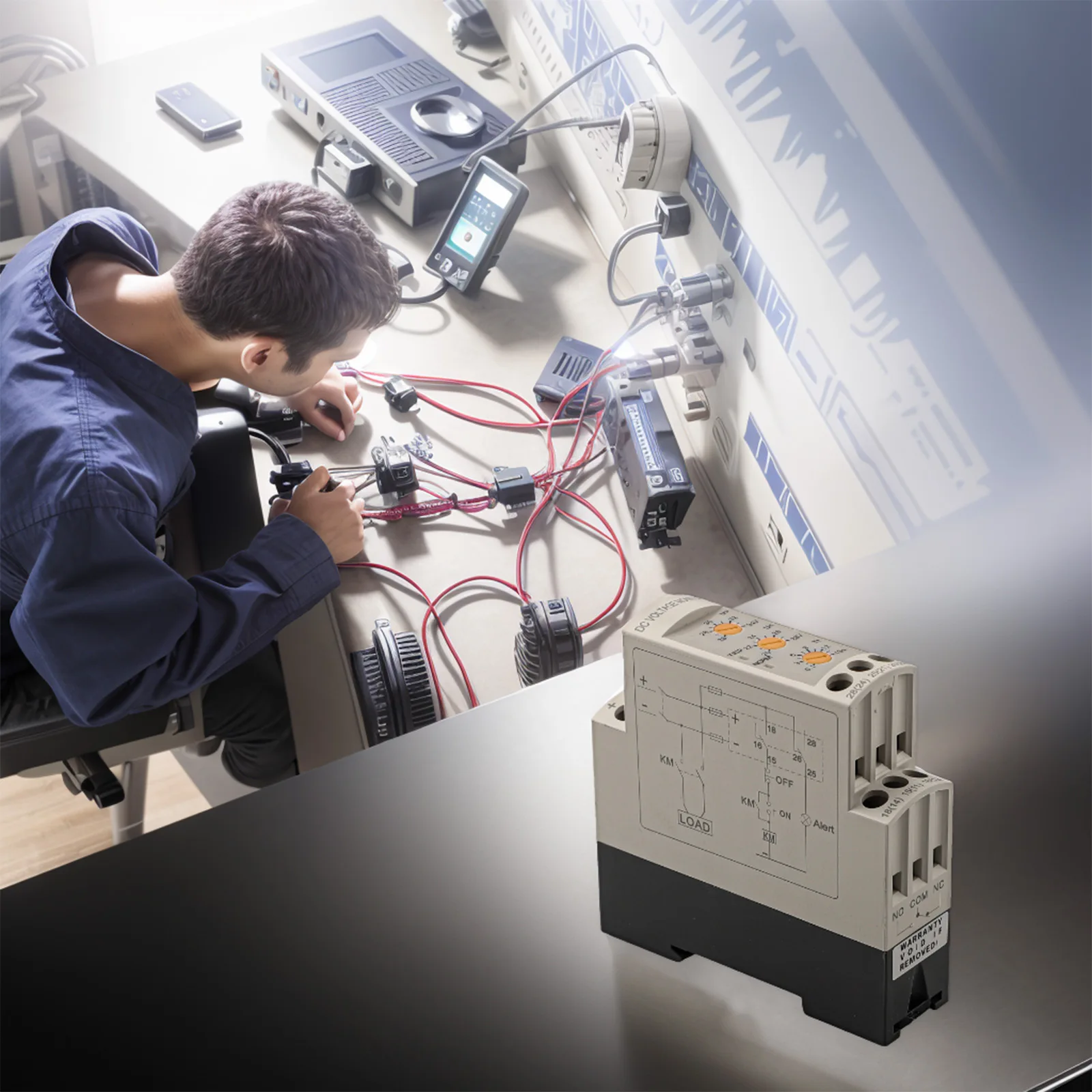 Din Rail Adjustable Over Voltage And Under-Voltage Protector DC 12V/24V/36V/48V DVRD Voltage Protective Device Voltage Relay