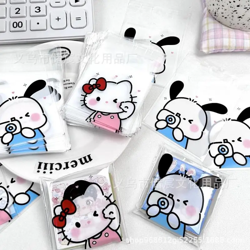 

100Pcs Hello Kitty Kawaii Pochacco Self Sealing Opp Bag Small Gift Bag Hand Account Material Packaging Snack Candy Packaging Bag