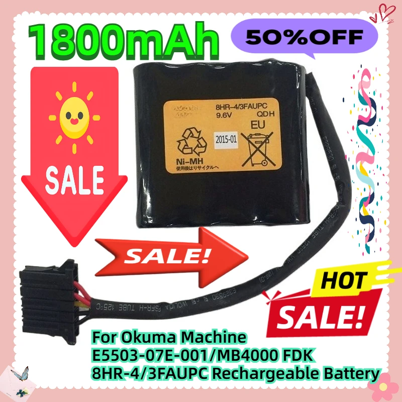 

1800mAh For Okuma Machine E5503-07E-001/MB4000 FDK 8HR-4/3FAUPC Rechargeable Battery