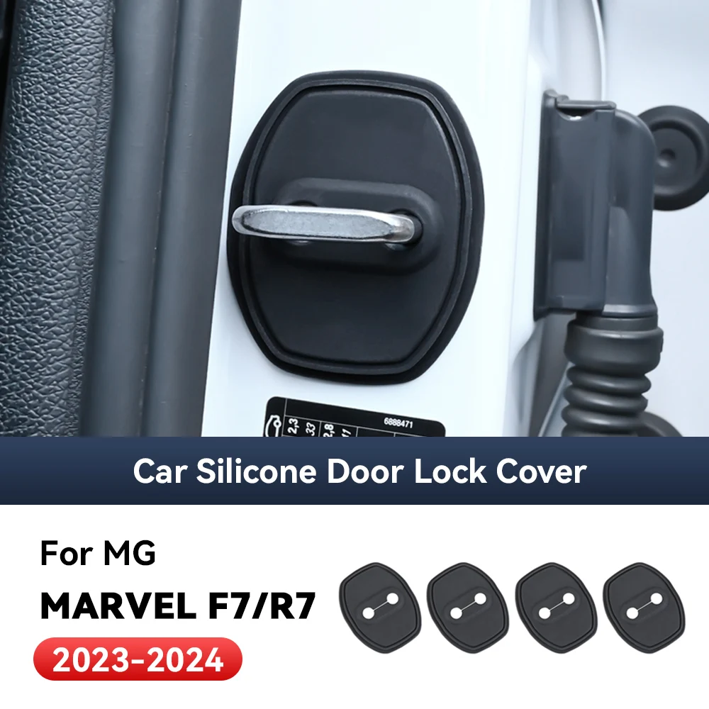 

4 шт. автомобильных декоративных аксессуаров: силиконовые защитные накладки на замки дверей, амортизирующие чехлы для MG MARVEL F7 R7 2023 2024