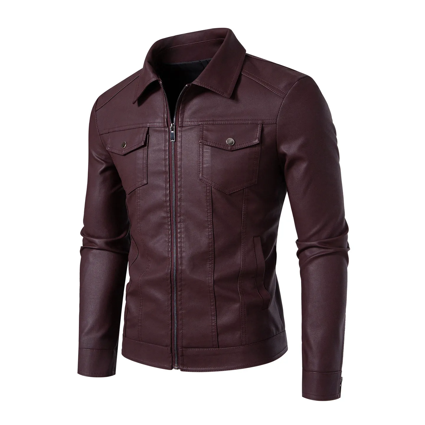 

Высококачественная осенне-зимняя утягивающая, модная, крутая, повседневная и модная мужская куртка, кожаная куртка.