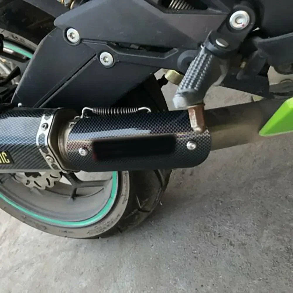 Universal Motorcycle Exhaust Heat Shield Cover Muffler Protector Guard Carbon Style Anti-scalding Cover