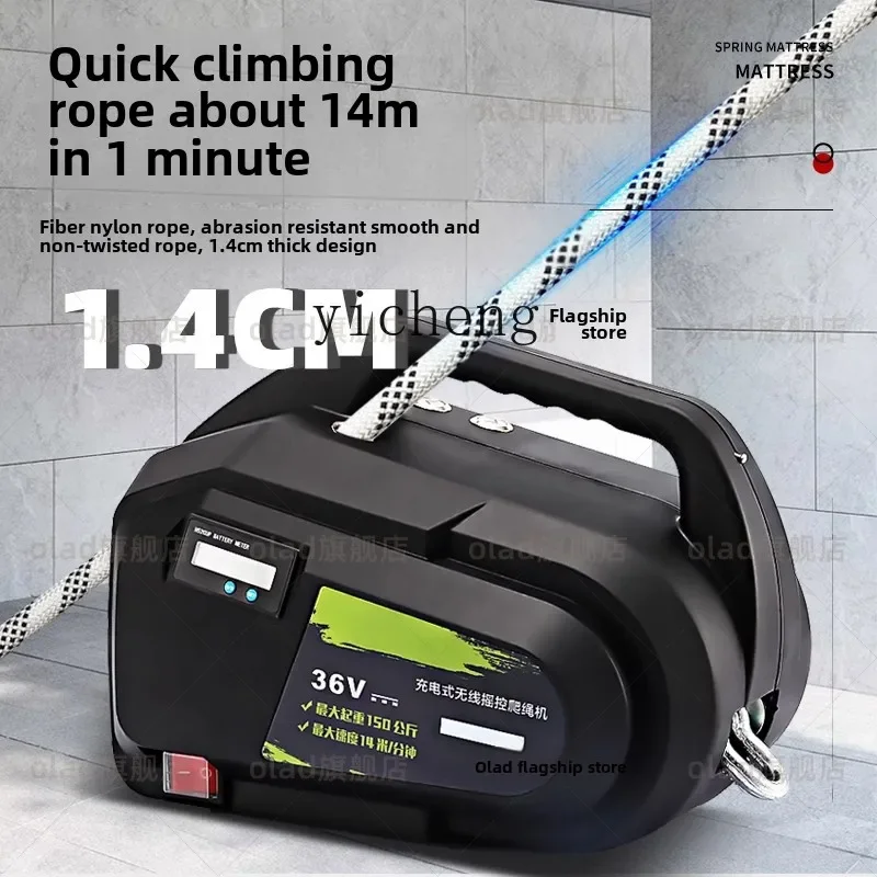 

Electric diamond hoist wireless remote control hoisting lithium battery crane rechargeable rope climbing machine
