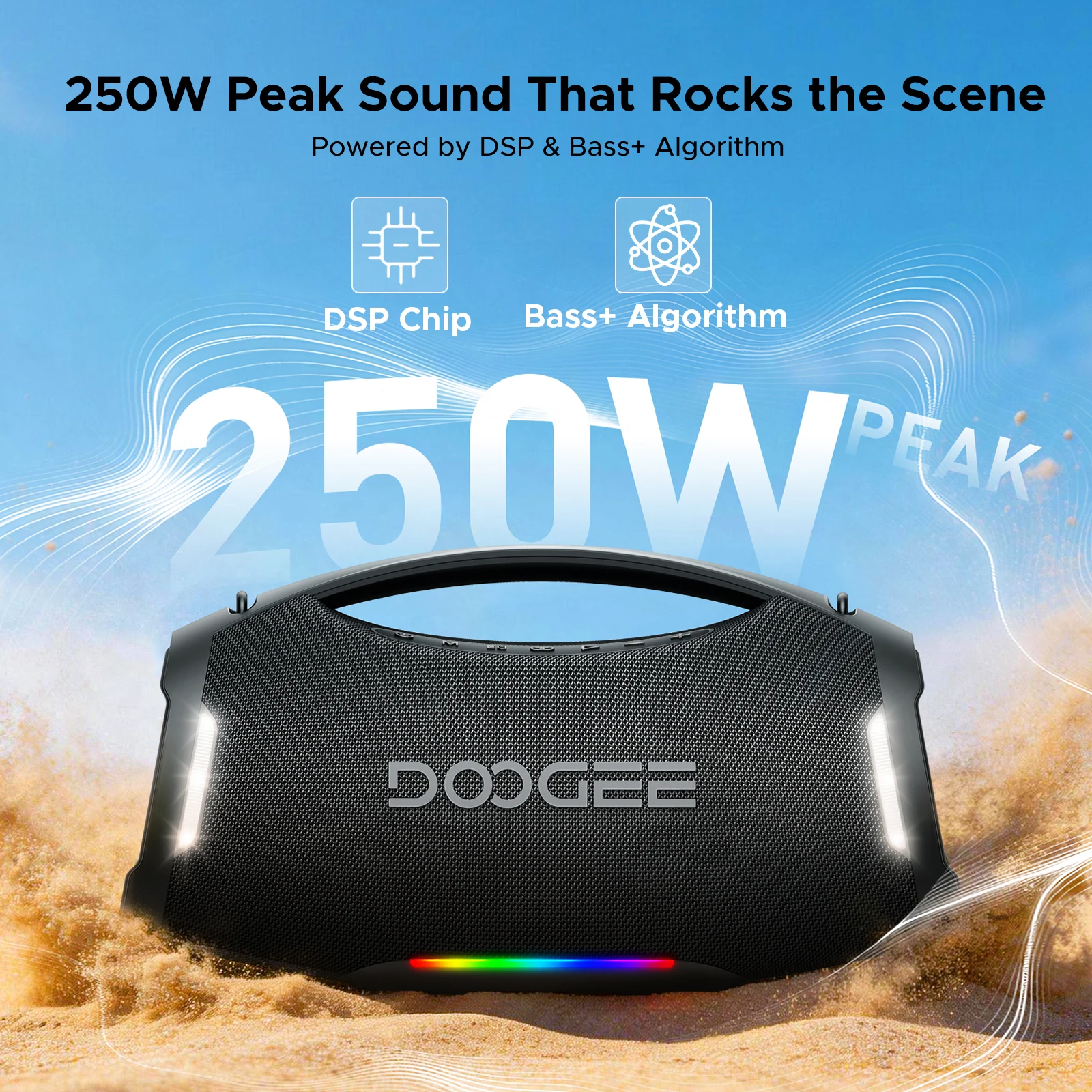 DOOGEE Wild Boom Pro Wireless Speaker Outdoor Portable Subwoofer