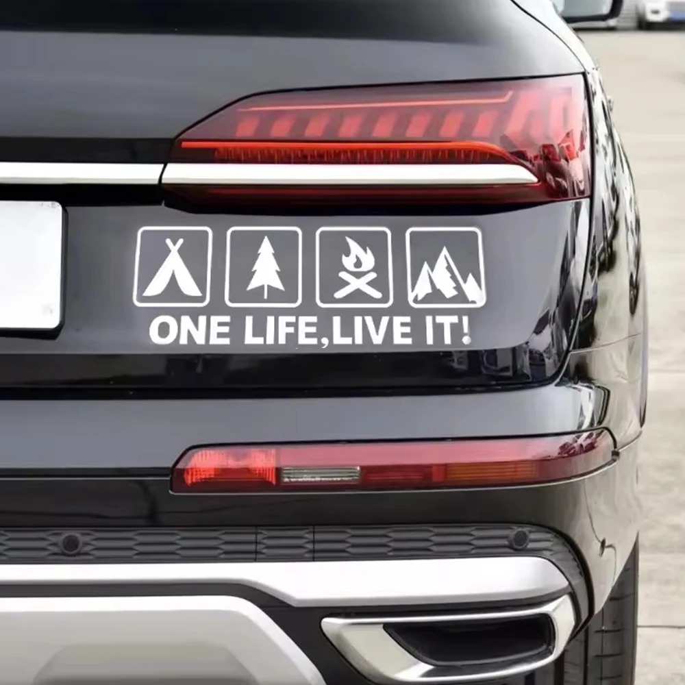 

1 шт. ПЭТ светоотражающая наклейка на кузов автомобиля «ОДИН ЖИЗНЬ ЖИВИТЬ ИТ» текстовая наклейка походный узор индивидуальные наклейки внешнее украшение автомобиля