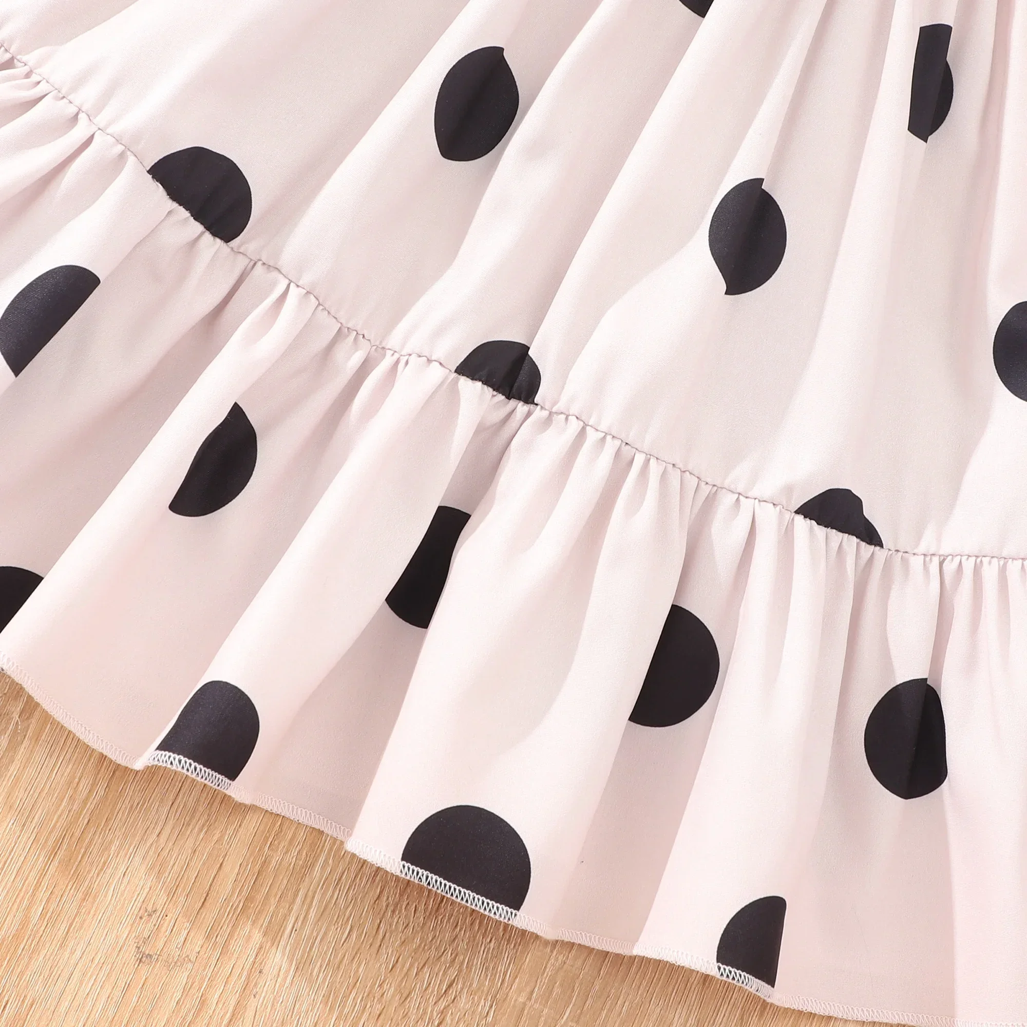 Baby Girls Summer Dress Elegant Princess Dresses 3 4 5 6 7 8 Years Old Short Sleeve Square Neck Round Dot