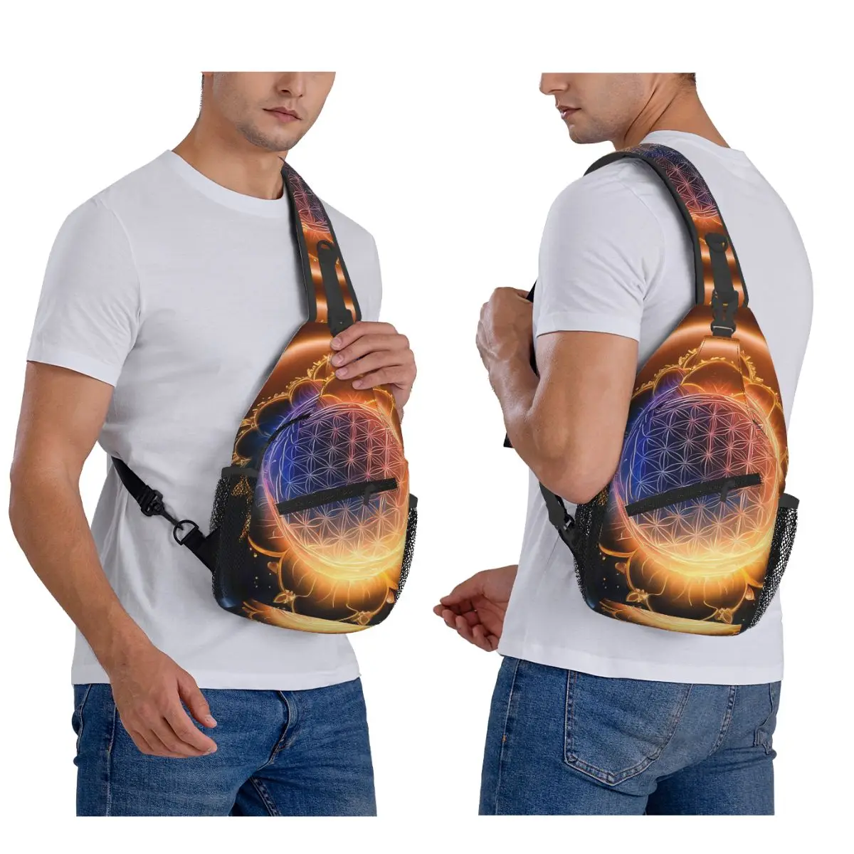 

Мандала Цветок Жизни В Лотосе Нагрудная Сумка Мужской Рюкзак Через Плечо Нагрудная Сумка Путешествия Туризм Рюкзак Сумка На Рюкзак