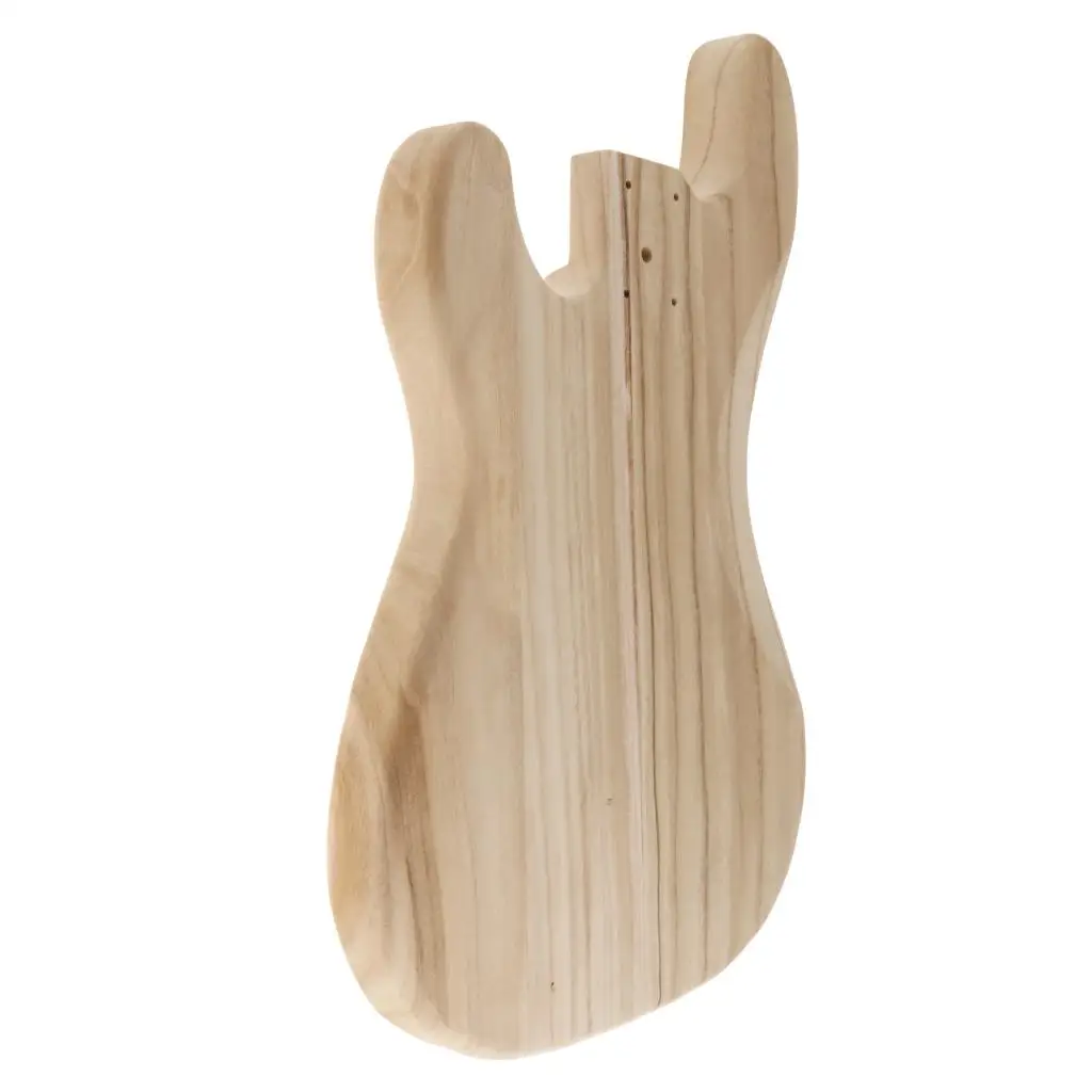 Bass Guitar Body Unfinished Maple Wood Predrilled Accessory DIY Body for Jazz Bass Learners and Guitar Repair - view 3
