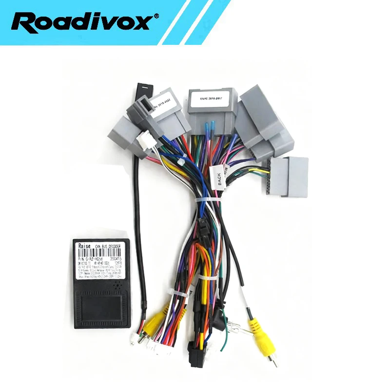 16PIN أندرويد ستيريو راديو السيارة كابل الأسلاك لهوندا سيفيك HRV HR-V 2018-2022 تسخير كابل توصيل الطاقة محول مع صندوق CANBUS #1