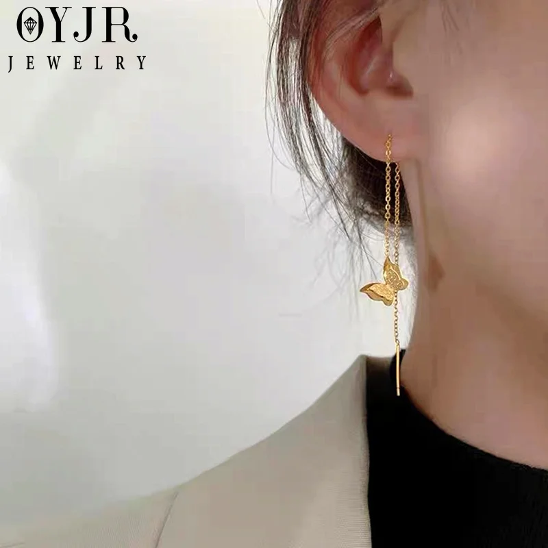 

OYJR Fashion Butterfly Tassel Drop Earrings for Women 2020 Fashion Korean Hanging Earring серьги Summer Jewelry Girls Party Gift