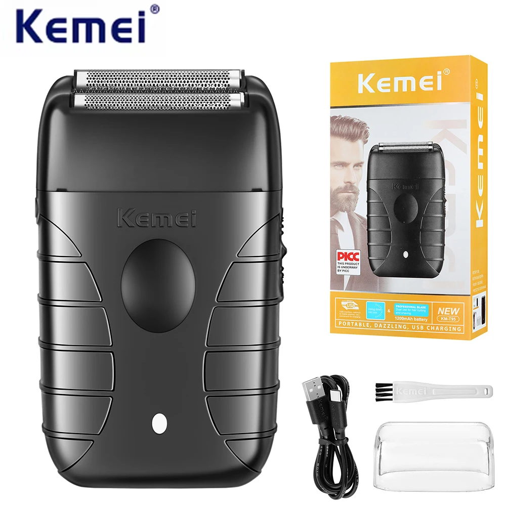 

Kemei KM-T95 Electric Barbeador Masculino Portátil Máquina Barbear de Folha de Alumínio Máquina de Barbear Shave Trimmer Gifts