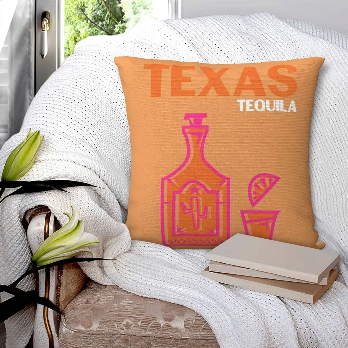 Texas Tequila Pillowcase Polyester Pillow Cover Cushion Comfort Throw Pillow Sofa Decorative Cushions Used for Home Bedroom Sofa