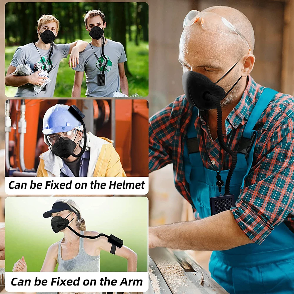 Electric KN95 Mask with Fan - Air Purifying Respirator, Replaceable Filter - Breathable for Dust, Woodworking & Construction