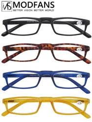 MODFANS Reading Glasses - 4 Pairs Fashion Readers Narrow Frame Spring Hinge For Men Women