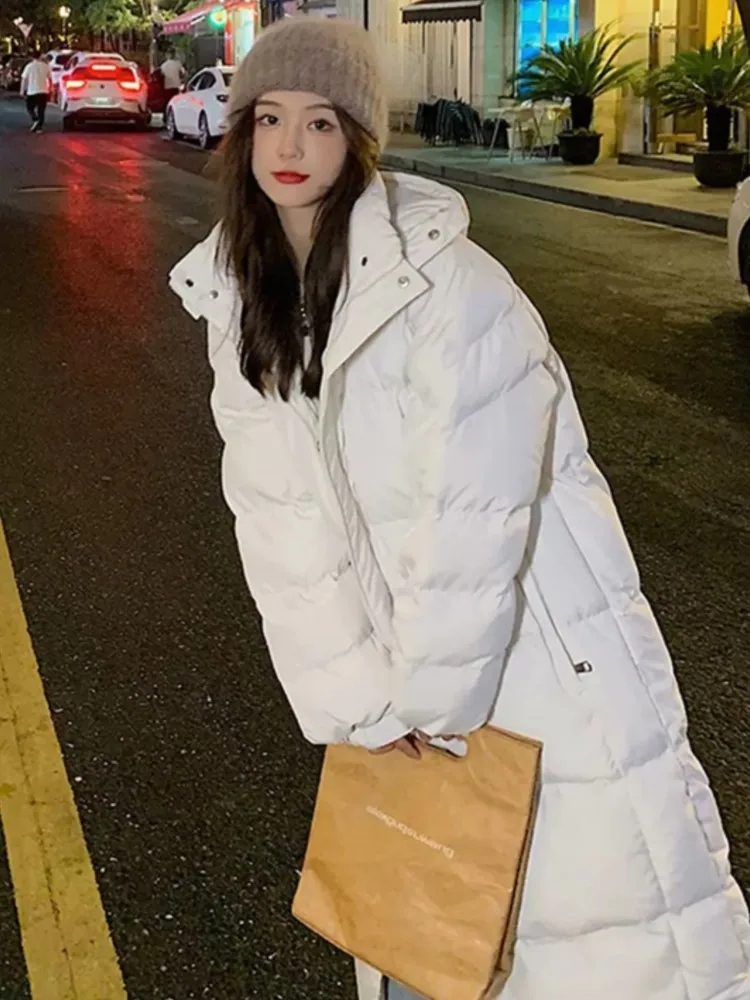 ผู้หญิงเกาหลีฤดูหนาวยาวลงเสื้อแฟชั่นหนาHooded WARM Parkas Coat Casual Homecomingเสื้อผ้าOuterwears