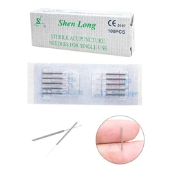 SHENLONG 100 PCS Disposable sterility Handle Needles Sujok Needles 0.18X7mm Acupuncture Needle Dry Needling Acupoint Health