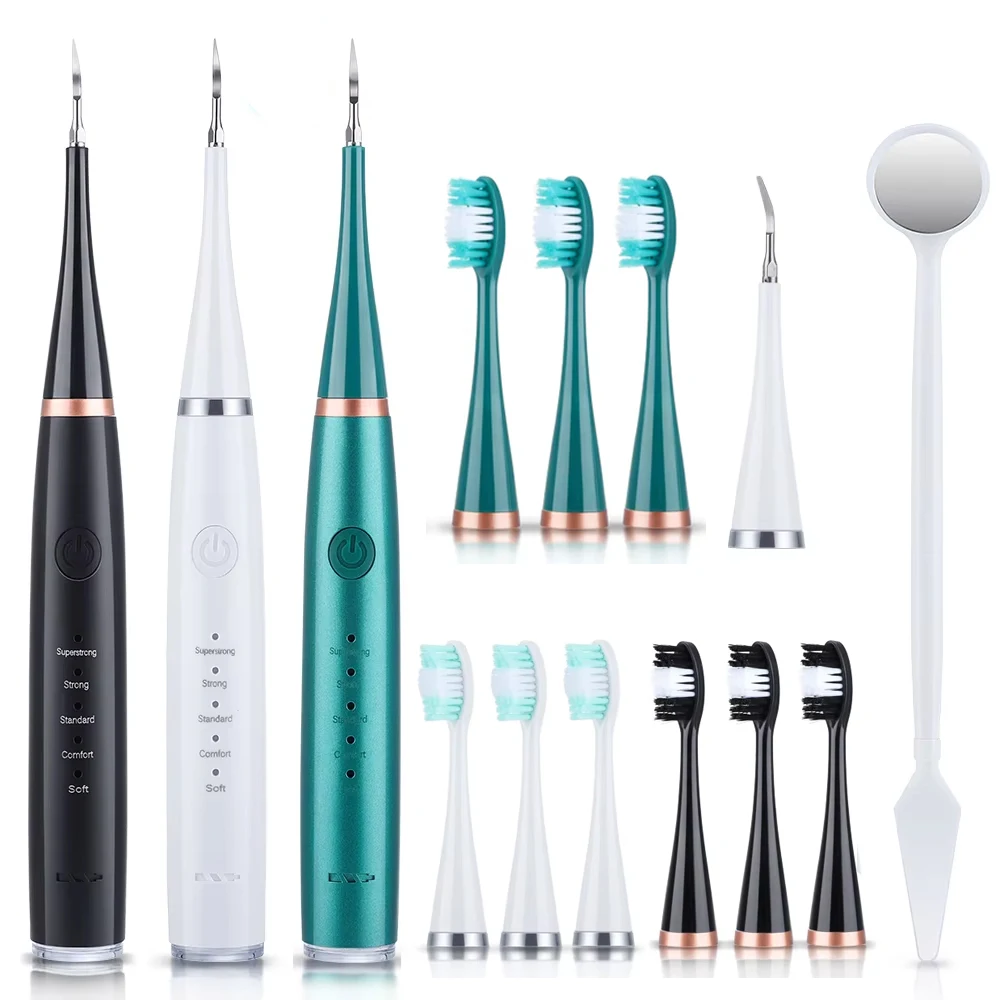 

Electric Tooth Whitening Brush Frequency Sonic Teeth Cleaner Dental Scaler Toothbrush Calculus Plaque Remover Stone Remover Kit