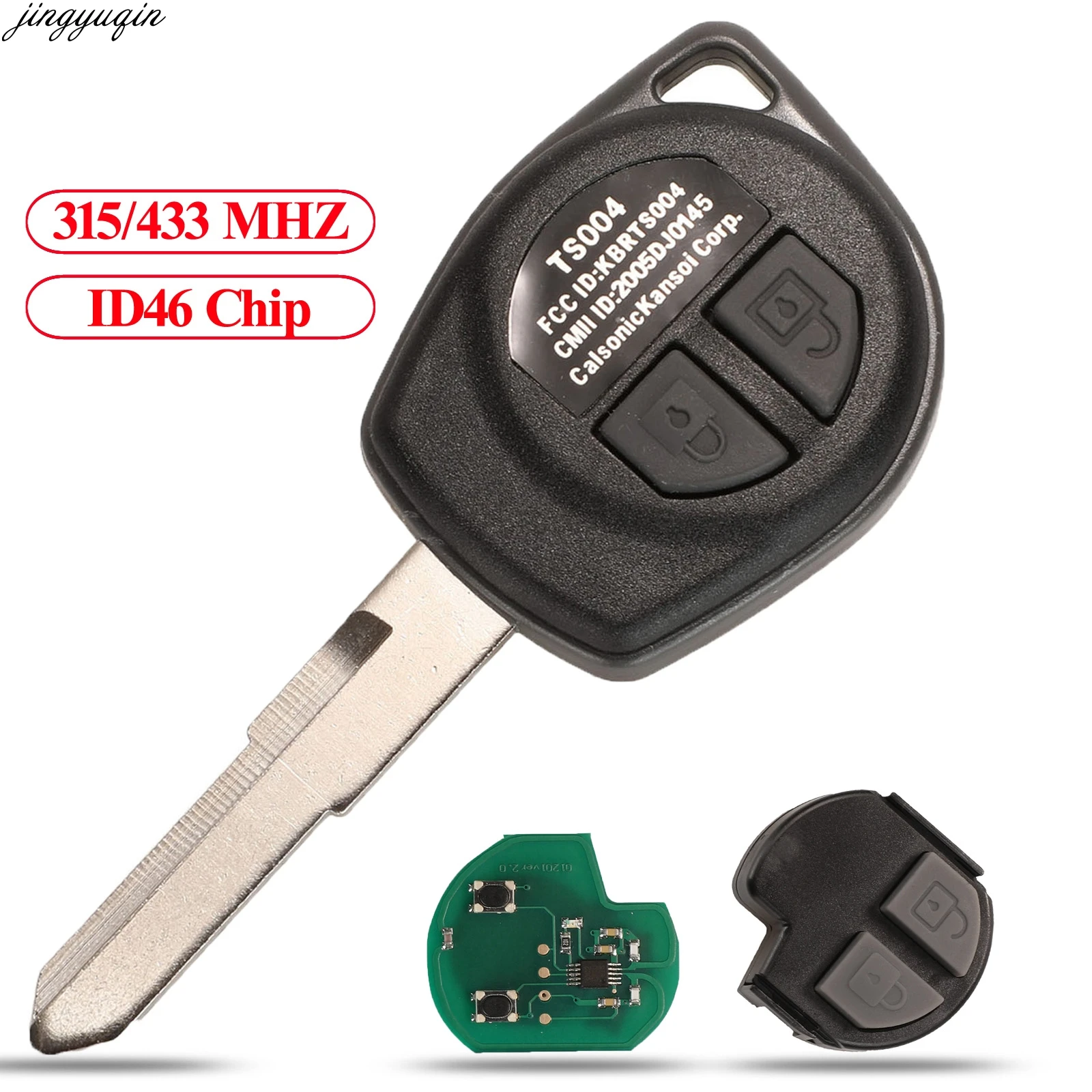 Jingyuqin Remote Control Car Key ASK/FSK KBRTS004 315/433MHz ID46 For Suzuki SX4 Alto Swift Ignis Jimny Splash Vitara TOY43