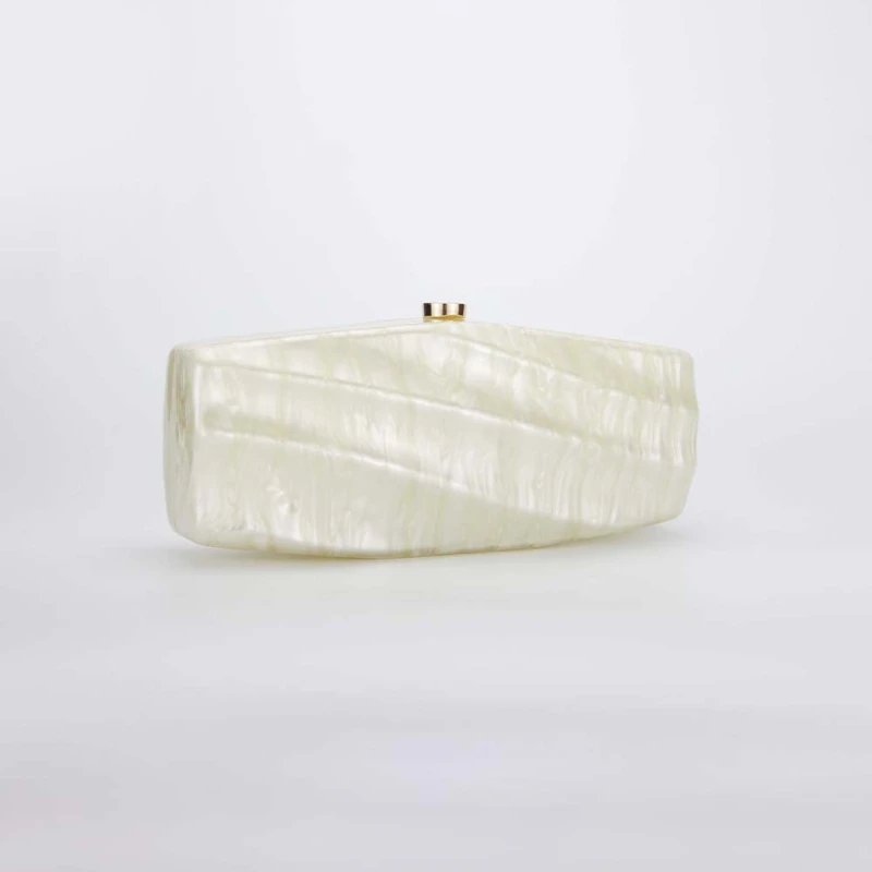 Evening Bag Clutch Celebrity Pressed Bags Wedding Acrylic Stripes Fashion Shoulder Luxury Women's Pouch Wallets Beige Designer view 2