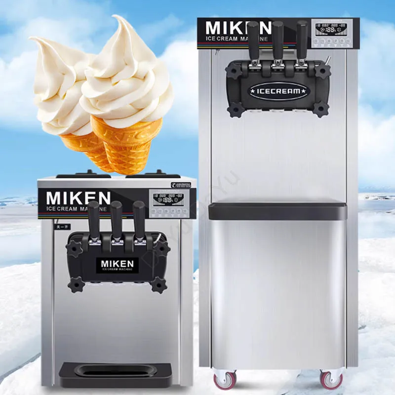 Soft Ice Cream Machine Commercial Stainless Steel Vertical Desktop Refrigeration Equipment DY-618CTB Summer Cone Maker