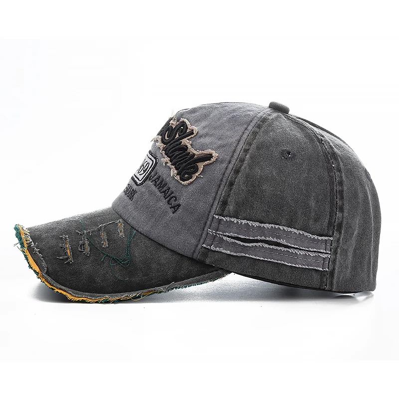 2026 High Quality Washed Cowboy Letters Cotton Cap for Men Women Adjustable Outdoor Sun Protection Hat Rock Shark Baseball Caps
