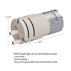 Kamoer 1L/min HDVP1 Diaphragm Vacuum Pump 6V 12V 24V Brushless Motor Air Pump, Negative Pressure Suction Diaphragm Pump