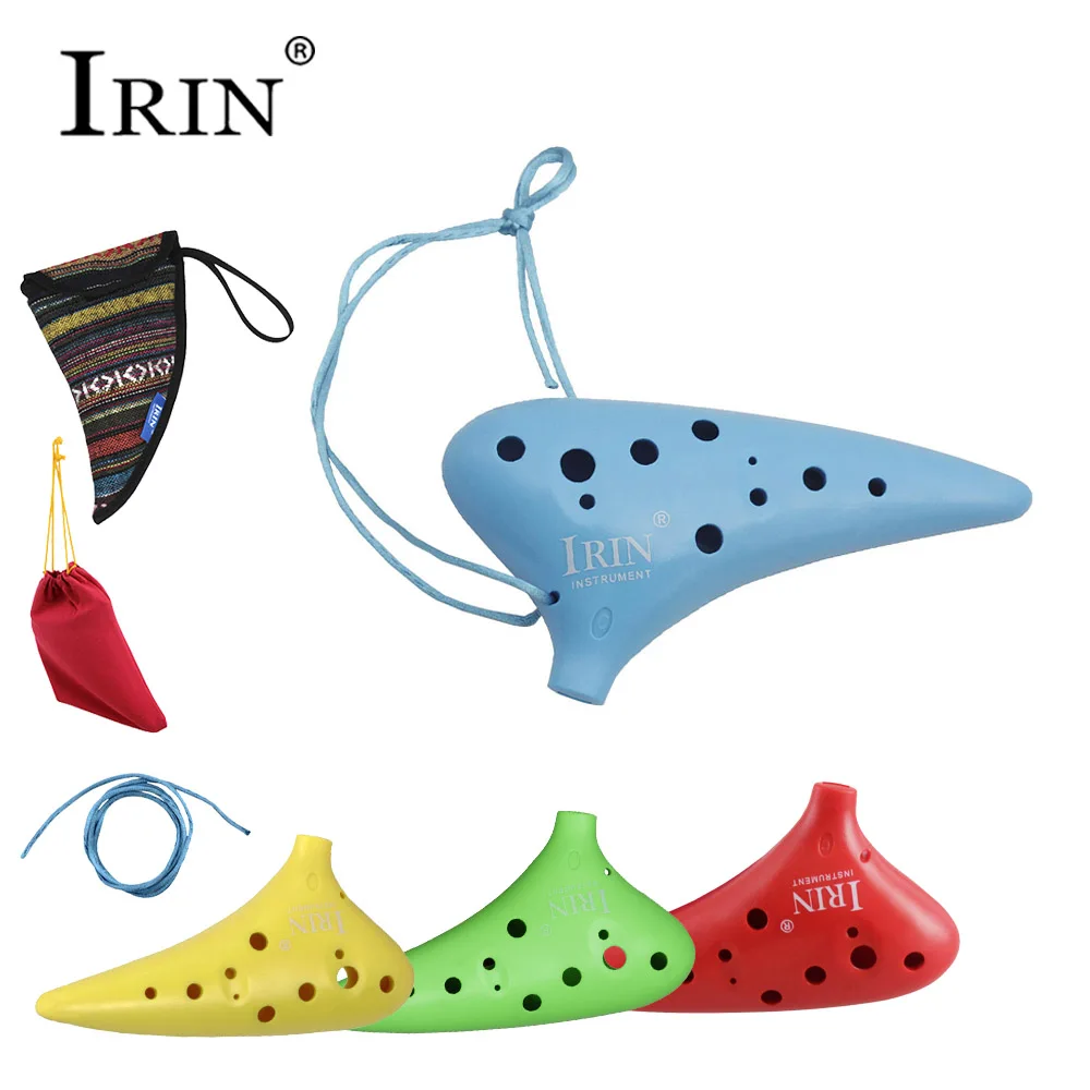 IRIN Ocarina Professional 12 Hole 4 Colors ABS Ocarinas Musical Instrument with Storage Bag Lanyard for Music Lover and Beginner