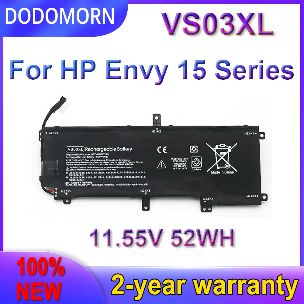 DODOMORN New VS03XL Battery For HP Envy 15-AS 15-AS014WM 849047-541 HSTNN-UB6Y 849047-541 849313-850 Tablet 11.55V 52wh