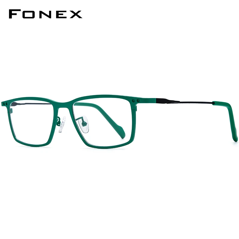 FONEX Titanium Glasses Frame Men 2026 Japanese Eyewear Square Magnet Clip on Eyeglasses with Night Vision & Polarized Lens 85796