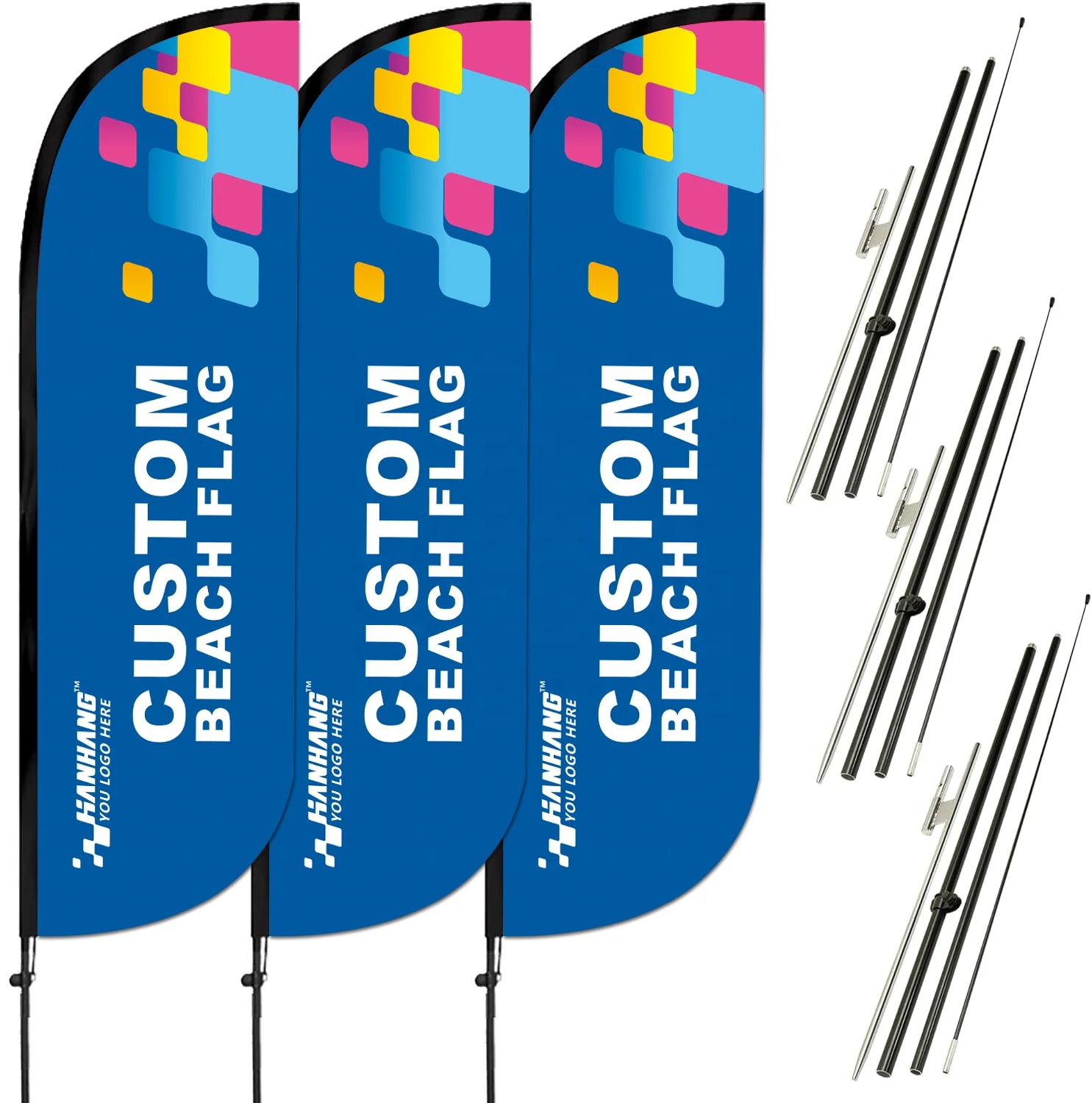 

【Hot】Cus-tom Logo Beach Flag Banner Hot Selling Outdoor Feather Flag Promotion Open House Teardrop Flag Banner