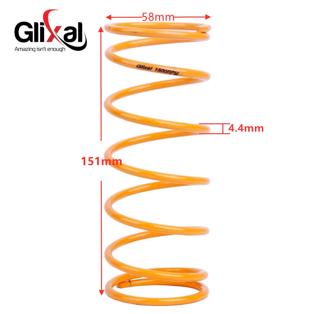 Высокопроизводительный гоночный скутер Glixal, пружинные пружины сцепления GY6 125cc 150cc 157QMJ 152QMI двигатель (1500 об/мин, желтый)