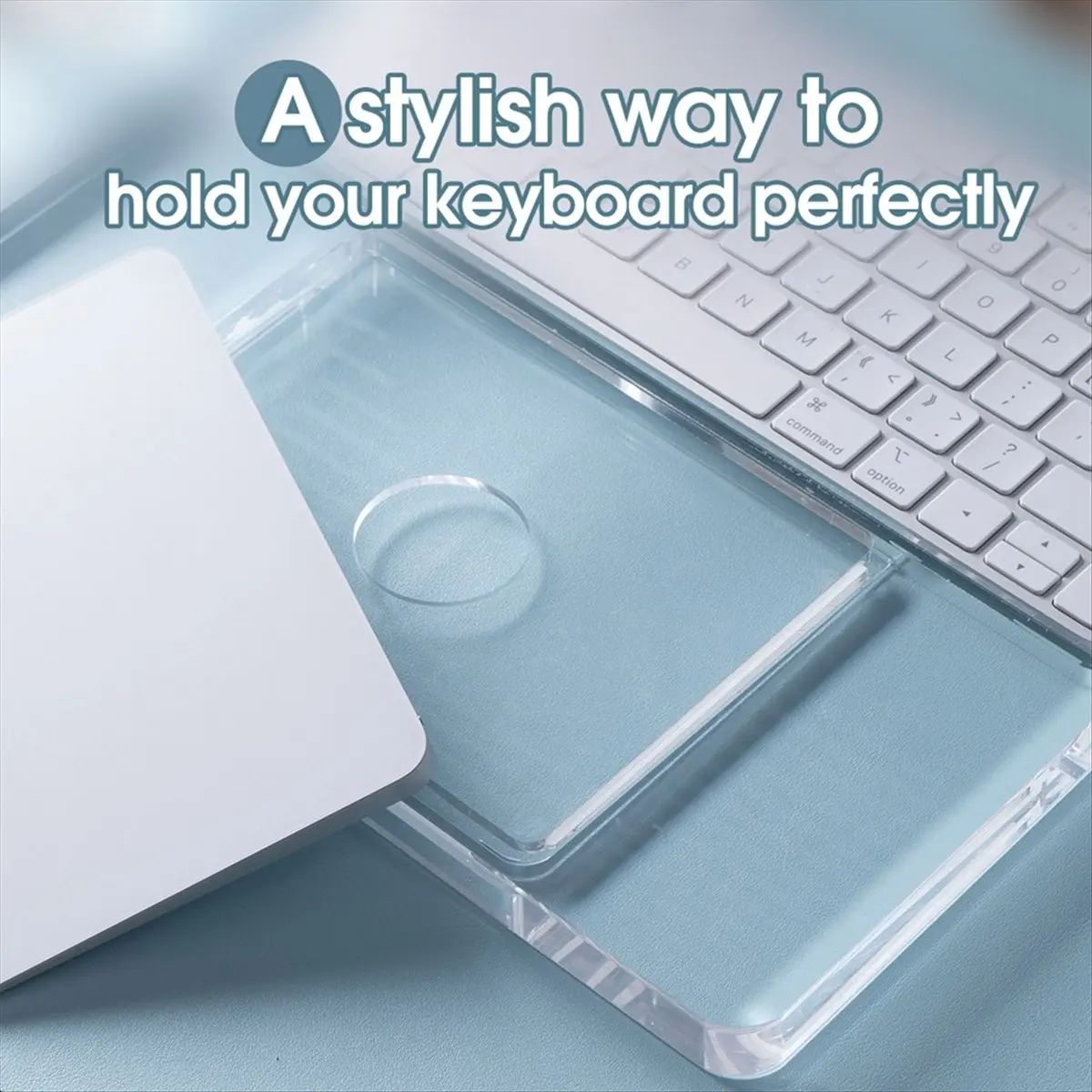 CompatibleKeyboard Wrist Rest for IMac 2023 Magic Trackpad 2/3 Keyboard Acrylic Stand Station Transparent Crystal Pad Bracket