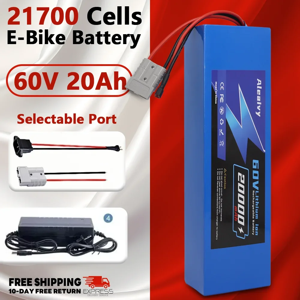 

21700 Cell 60V 20Ah,suitable for 500W~3000W high-power motorcycles electric scooter/bicycle lithium battery pack,with 5A charger