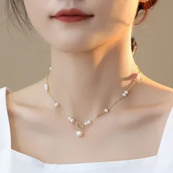 Hot Sell 100% Natural Freshwater Pearl 14K Gold Filled Ladies Chains Necklace Jewelry For Women New Year Gifts No Fade