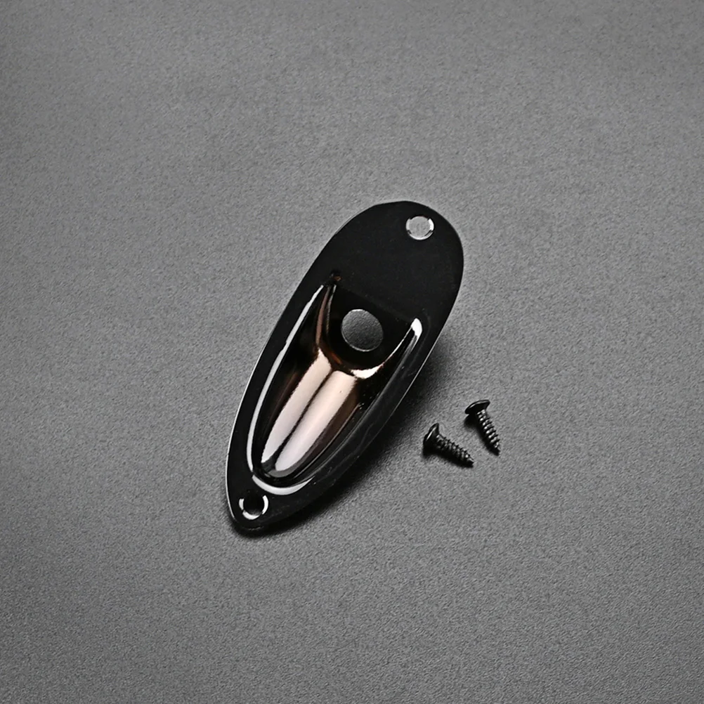 

Guitar Jack Plate Practical Accessory Electric Replace Useful Replacement Black Part Metal Output