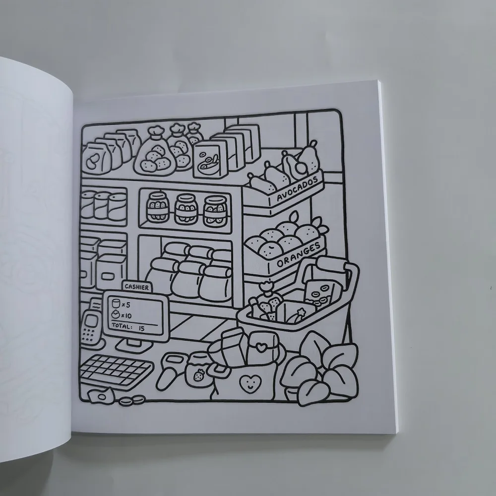 COZY CORNER CUTE & COMFY Libro da colorare per adulti e adolescenti con scarabocchi educativi per il rilassamento