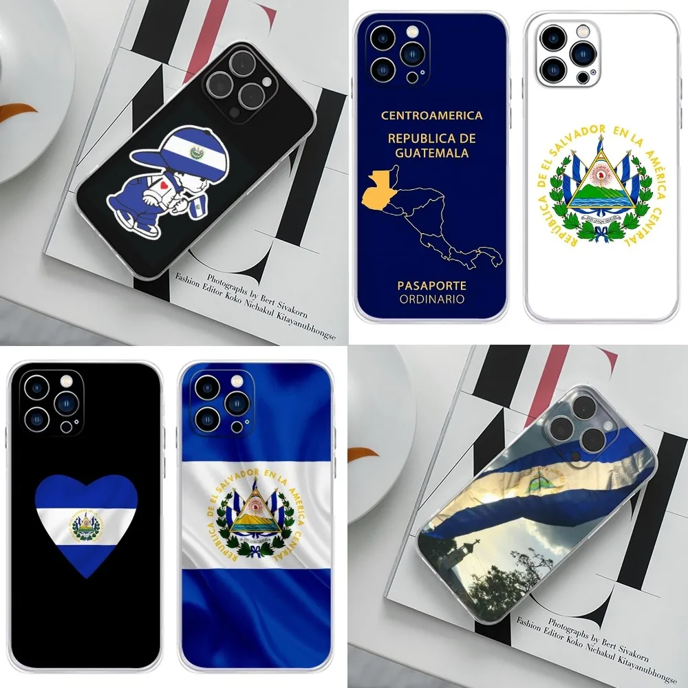 El salvador flag passport Phone Case For iPhone 16,15,14,13,12,11 Plus,Pro,Max,XR,XS,X,7,8 Plus,SE,Mini Silicone soft shell