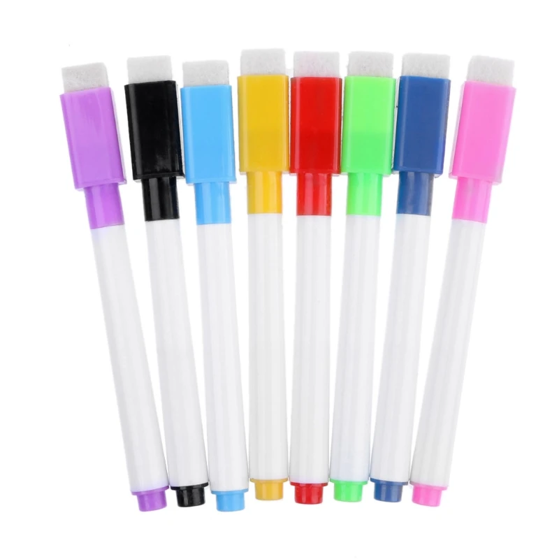 

1 Set Whiteboard Pen Erasable Marker Office School Supplies 8 Colors D5QC