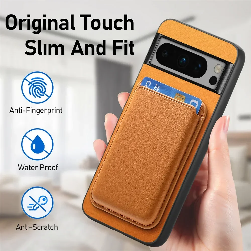 For Google Pixel 10 Pro XL Magnetic for Magsafe Leather Case for Pixel 10pro Pixel10 2 in 1 Detachable Wallet Card Slot Cover