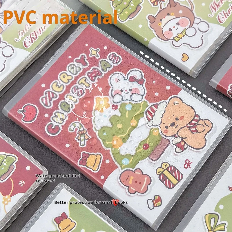 Christmas A7 Notebook Cartoon Christmas PVC Rubber Cover Mini Notebook Portable Pocket Notebook Portable Stationery Student