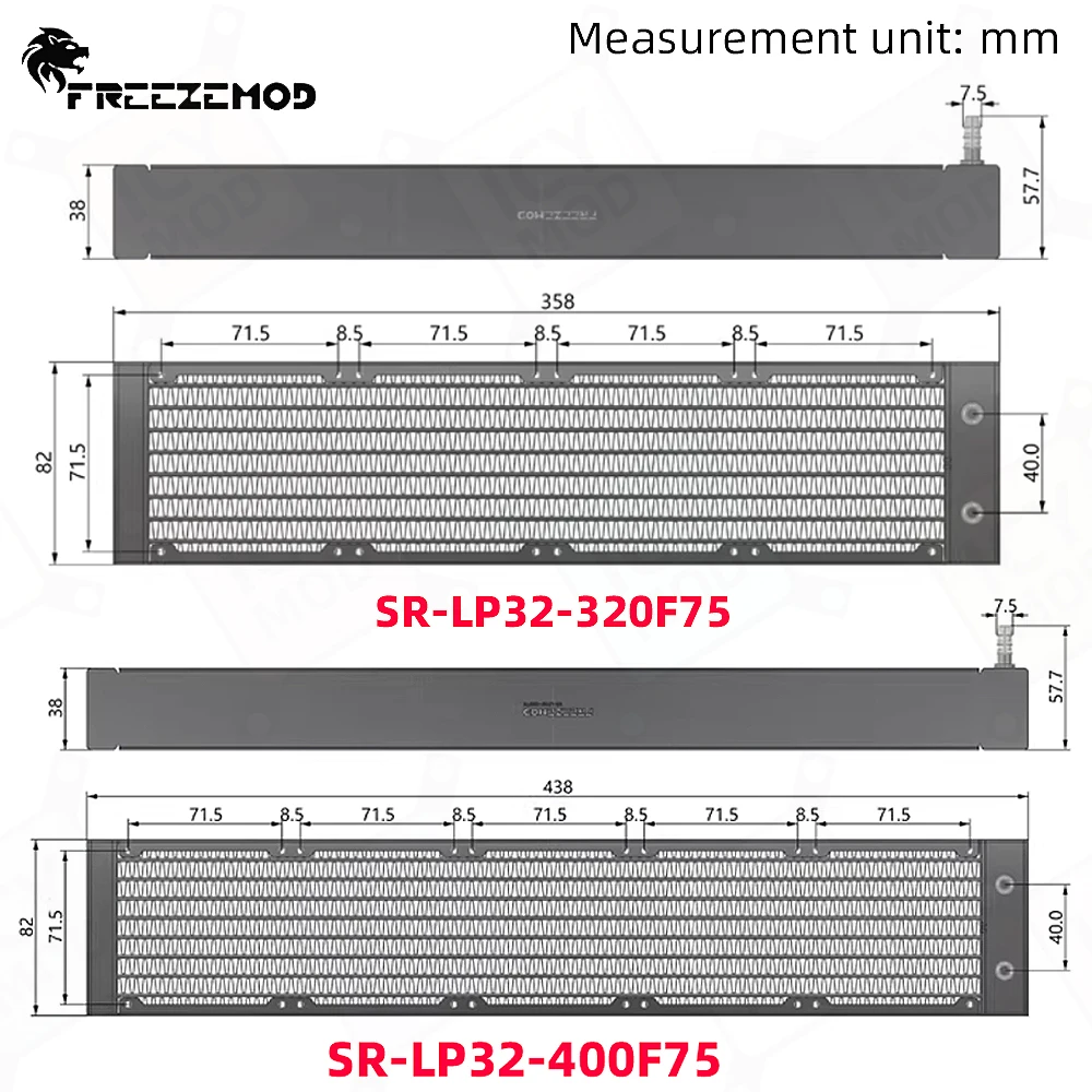 FREEZEMOD PC Water Cooling Radiator Aluminum 8cm Fan 320mm/400mm RAM CPU GPU Heatsink Exchanger Water-cooled PC MOD