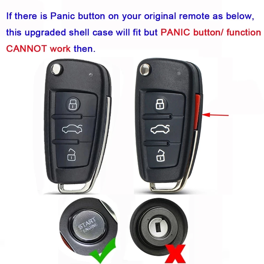 KEYECU 3 Buttons Upgraded Modified Smart Remote Key Shell Case Fob For Audi A1 A3 A4 A6 A8 Q2 Q3 Q5 Q7 R3 RS3 RS5 S1 TT