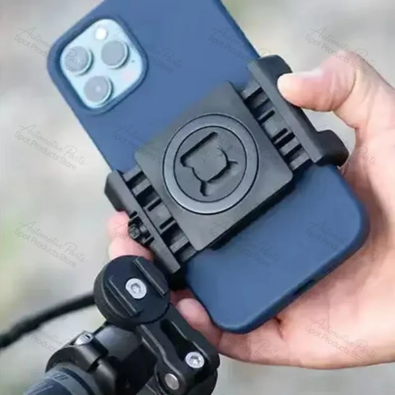 Motorcycle Back Clamp Phone Holder Navigation Mount, Anti Vibration Fixing Clip for ADV Street Bike Moto Tour