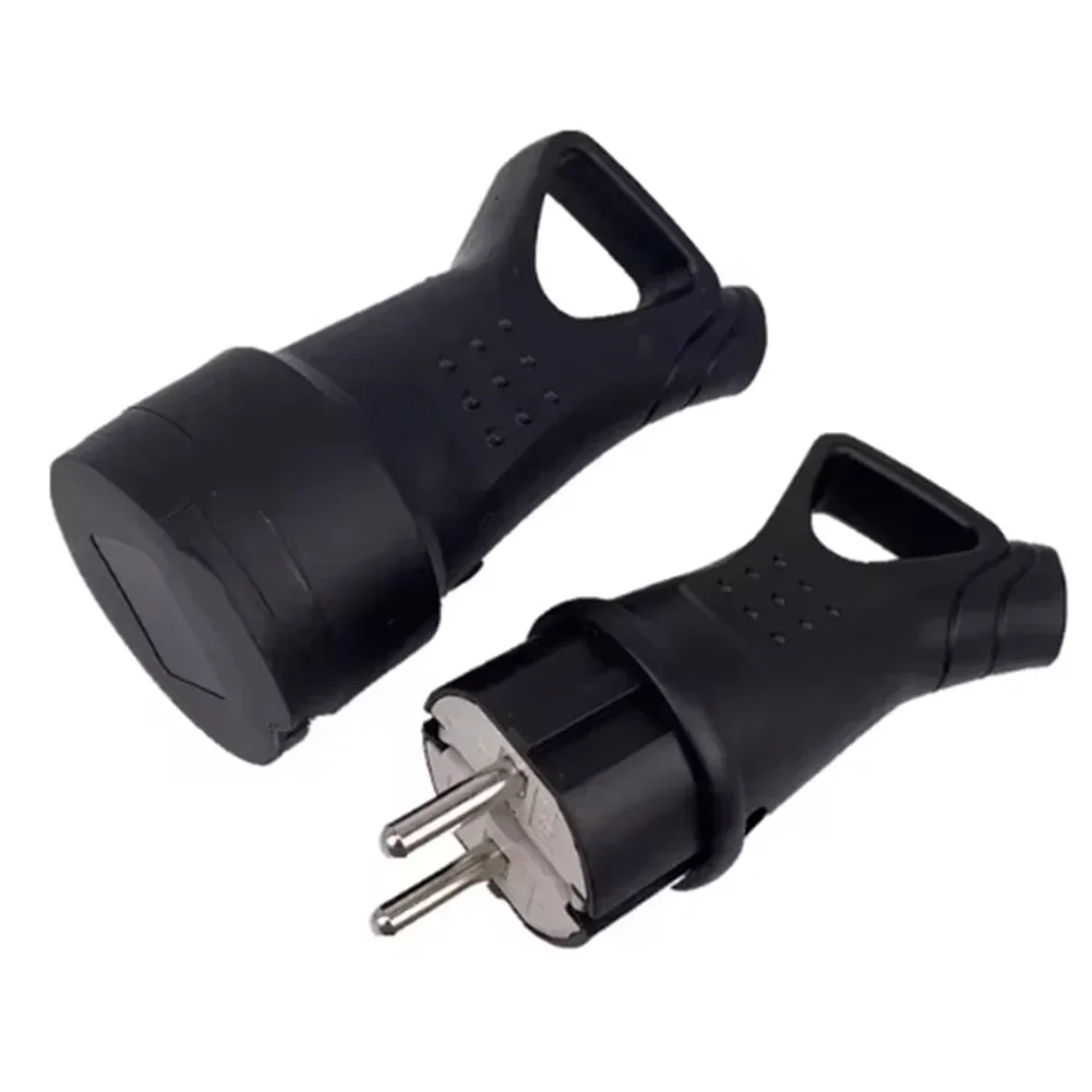 Conector europeo con conexión a tierra eléctrica resistente al agua de goma, enchufe Industrial de 16A y 250V, enchufe macho y hembra anticaída