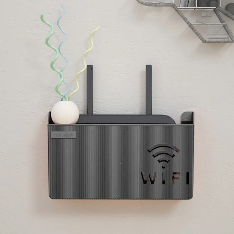 1PC Wall Hanging Wireless Wifi Router Shelf Storage Box ABS Plastic Organizer Box Cable Power Bracket Organizer Box Home Decor