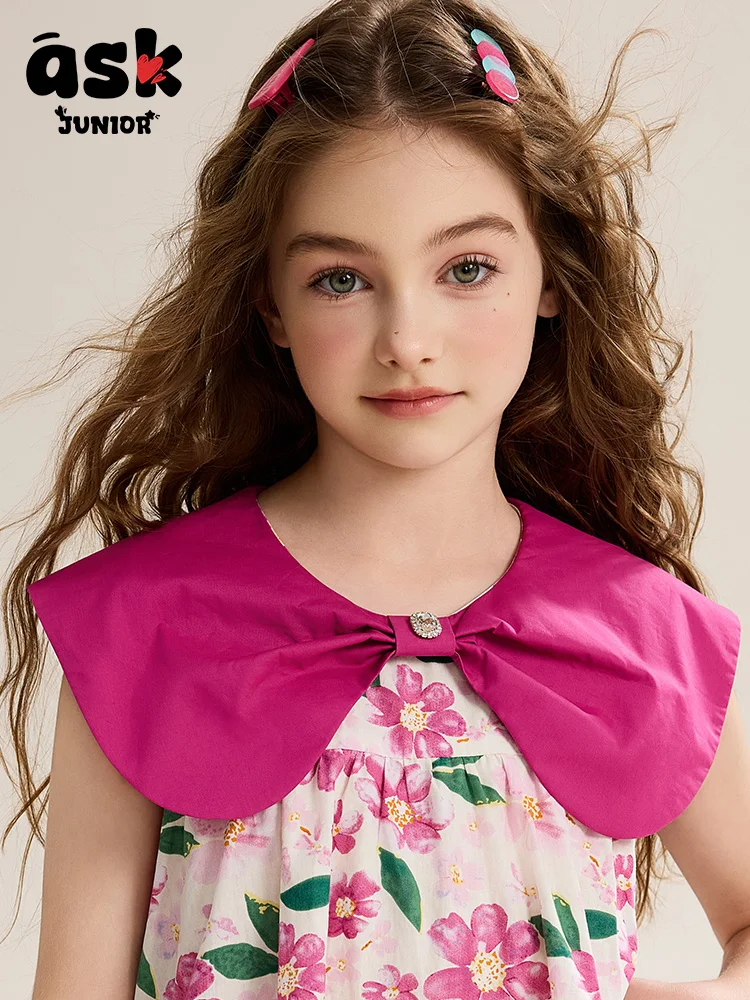 فستان بتصميم صيفي للفتيات من توين بفيونكة قابلة للتنفس #6